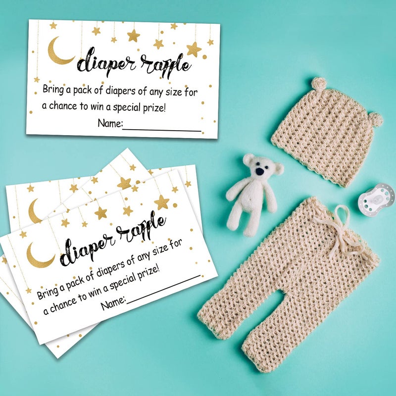 Giftideaworkshop 50 Pcs Diaper Raffle Tickets for Girl or Boy Baby Shower Invitations,Baby Shower Game, Bring a Pack of Diapers to Win Favors - Image 4